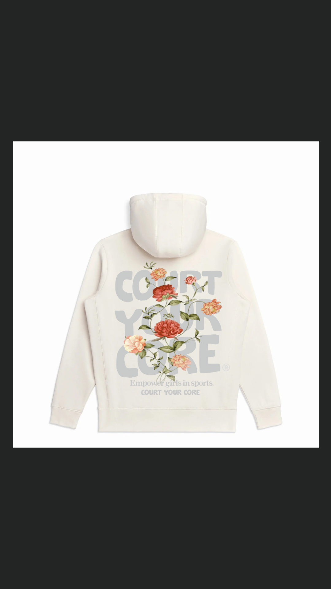 Court your core®️ Unisex Luxe Organic pull over Hoodie ( Natural)